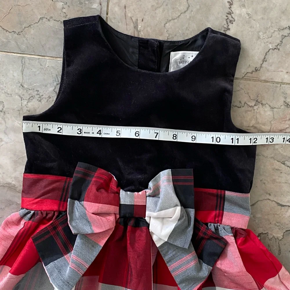 Dress Up by Gymboree Plaid Dress with Bow Size 5 Christmas Excellent Condition